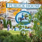 Publick House signage during the fall