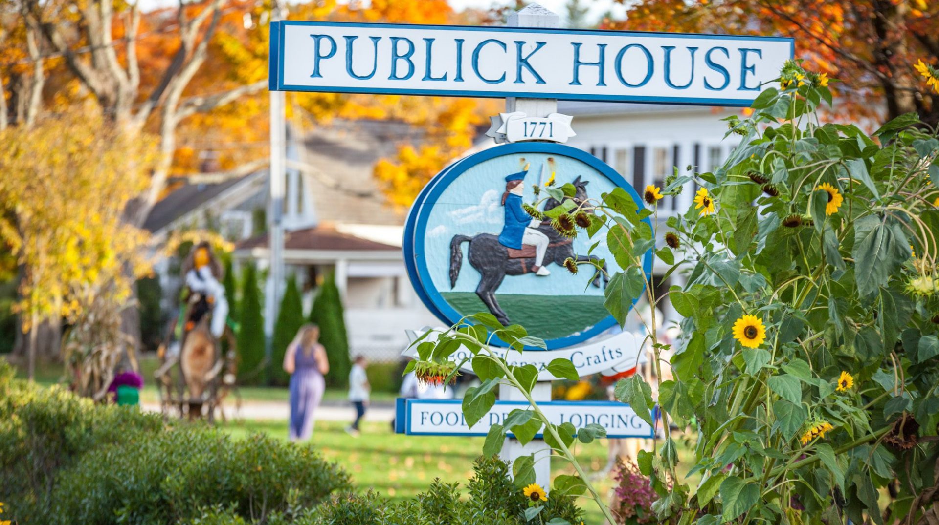 Publick House signage during the fall